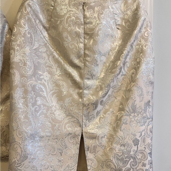 Elegant Cream Brocade Jacket and Skirt Set - Picture 12 of 13